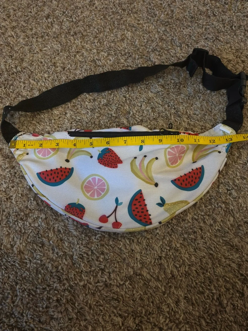 Kids Fruit-Print White Fanny Pack - Adjustable Waist Bag